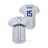 Maglia Baseball Bambino Seattle Mariners Kyle Seager Cooperstown Collection Home Bianco