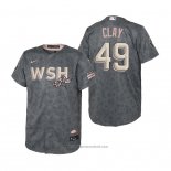 Maglia Baseball Bambino Washington Nationals Sam Clay 2022 City Connect Replica Grigio