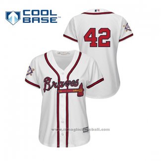 Maglia Baseball Donna Atlanta Braves 2019 Jackie Robinson Day Cool Base Bianco