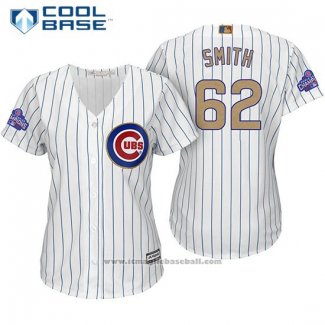 Maglia Baseball Donna Chicago Cubs 62 Caleb Smith Bianco Or Cool Base