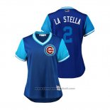 Maglia Baseball Donna Chicago Cubs Tommy La Stella 2018 LLWS Players Weekend La Stella Blu