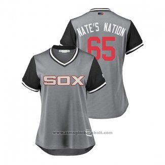 Maglia Baseball Donna Chicago White Sox Nate Jones 2018 LLWS Players Weekend Nate's Nation Grigio