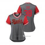 Maglia Baseball Donna Cincinnati Reds Curt Casali 2018 LLWS Players Weekend Cas Grigio