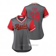 Maglia Baseball Donna Cincinnati Reds Curt Casali 2018 LLWS Players Weekend Cas Grigio