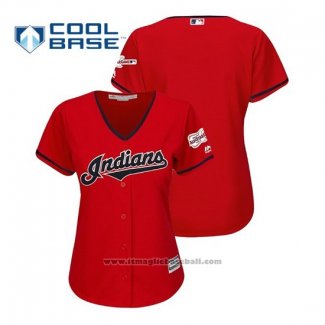 Maglia Baseball Donna Cleveland Indians 2019 All Star Patch Cool Base Alternato Personalizzate Rosso