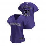 Maglia Baseball Donna Colorado Rockies Kyle Freeland 2020 Replica Alternato Viola