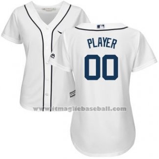 Maglia Baseball Donna Detroit Tigers Personalizzate Bianco