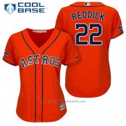 Maglia Baseball Donna Houston Astros 2017 World Series Campeones Josh Reddick Arancione Cool Base