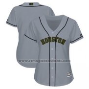 Maglia Baseball Donna Houston Astros Personalizzate 2018 Grigio