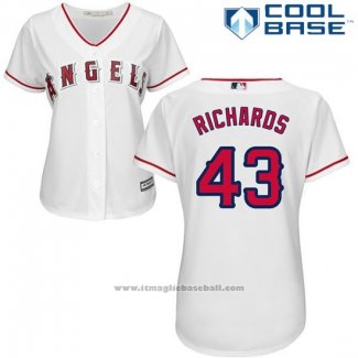 Maglia Baseball Donna Los Angeles Angels Garrett Richards Bianco Cool Base