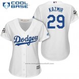 Maglia Baseball Donna Los Angeles Dodgers 2017 World Series Scott Kazmir Bianco Cool Base