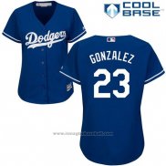 Maglia Baseball Donna Los Angeles Dodgers Adrian Gonzalez Cool Base Blu