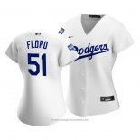 Maglia Baseball Donna Los Angeles Dodgers Dylan Floro 2020 Primera Replica Bianco