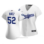 Maglia Baseball Donna Los Angeles Dodgers Pedro Baez 2020 Primera Replica Bianco