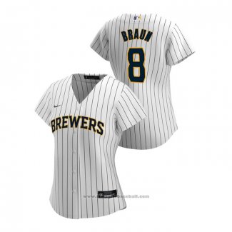 Maglia Baseball Donna Milwaukee Brewers Ryan Braun 2020 Replica Alternato Bianco