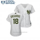 Maglia Baseball Donna New York Yankees Didi Gregorius 2018 Memorial Day Cool Base Bianco