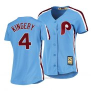 Maglia Baseball Donna Philadelphia Phillies Scott Kingery Cooperstown Collection Road Blu