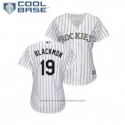 Maglia Baseball Donna Rockies Charlie Blackmon Cool Base Replica Bianco