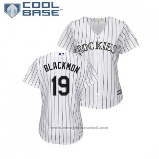 Maglia Baseball Donna Rockies Charlie Blackmon Cool Base Replica Bianco