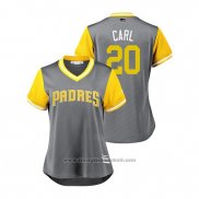 Maglia Baseball Donna San Diego Padres Carlos Asuaje 2018 LLWS Players Weekend Carl Grigio