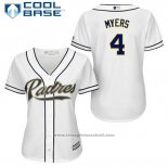 Maglia Baseball Donna San Diego Padres Wil Myers 4 Bianco Home Cool Base