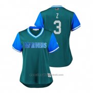 Maglia Baseball Donna Seattle Mariners Mike Zunino 2018 LLWS Players Weekend Z Verde