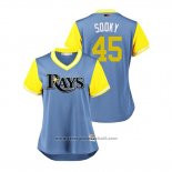 Maglia Baseball Donna Tampa Bay Rays Jesus Sucre 2018 LLWS Players Weekend Sooky Blu