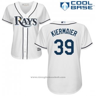 Maglia Baseball Donna Tampa Bay Rays Kevin Kiermaier Bianco Autentico Collection Cool Base