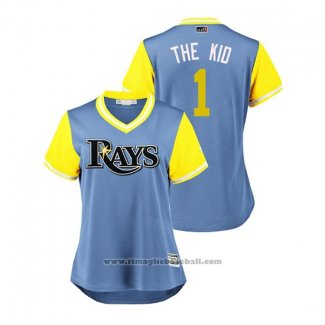 Maglia Baseball Donna Tampa Bay Rays Willy Adames 2018 LLWS Players Weekend The Kid Blu