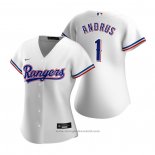 Maglia Baseball Donna Texas Rangers Elvis Andrus Replica Primera Bianco