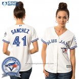 Maglia Baseball Donna Toronto Blue Jays Aaron Sanchez 41 Bianco Cool Base