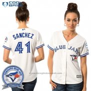 Maglia Baseball Donna Toronto Blue Jays Aaron Sanchez 41 Bianco Cool Base