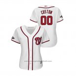 Maglia Baseball Donna Washington Nationals Personalizzate 2019 Postseason Cool Base Bianco