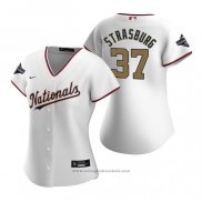 Maglia Baseball Donna Washington Nationals Stephen Strasburg 2020 Gold Program Replica Bianco