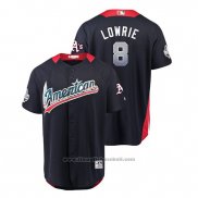 Maglia Baseball Uomo All Star Oakland Athletics Jed Lowrie 2018 Home Run Derby American League Blu