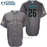 Maglia Baseball Uomo Arizona Diamondbacks 2017 Postseason 26 Shelby Miller Grigio Cool Base