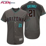 Maglia Baseball Uomo Arizona Diamondbacks 21 Zack Greinke Grigio Turquoise 2017 Flex Base