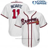 Maglia Baseball Uomo Atlanta Braves 11 Ender Inciarte Bianco Cool Base