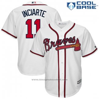 Maglia Baseball Uomo Atlanta Braves 11 Ender Inciarte Bianco Cool Base