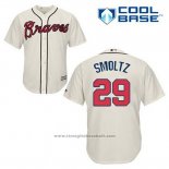 Maglia Baseball Uomo Atlanta Braves 29 John Smoltz Crema Alternato Cool Base