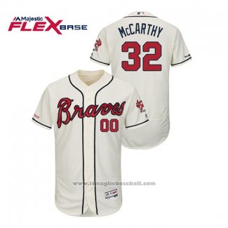 Maglia Baseball Uomo Atlanta Braves Brandon Mccarthy Autentico Flex Base Crema