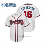 Maglia Baseball Uomo Atlanta Braves Charlie Culberson Cool Base Home Bianco