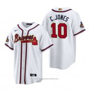 Maglia Baseball Uomo Atlanta Braves Chipper Jones 2022 Gold Program Replica Bianco