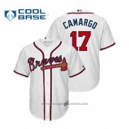 Maglia Baseball Uomo Atlanta Braves Johan Camargo Cool Base Home Bianco