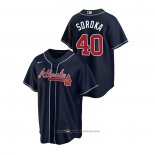 Maglia Baseball Uomo Atlanta Braves Mike Soroka Alternato Replica Blu