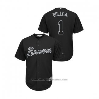 Maglia Baseball Uomo Atlanta Braves Ozzie Albies 2019 Players Weekend Bolly Replica Nero