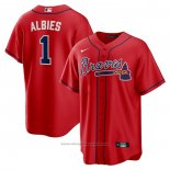 Maglia Baseball Uomo Atlanta Braves Ozzie Albies Alternato Replica Rosso