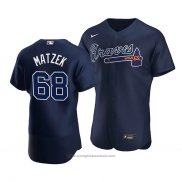 Maglia Baseball Uomo Atlanta Braves Tyler Matzek Alternato Autentico Blu