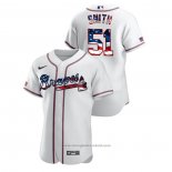 Maglia Baseball Uomo Atlanta Braves Will Smith 2020 Stars & Stripes 4th of July Bianco