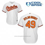 Maglia Baseball Uomo Baltimore Orioles 49 Dylan Bundy Bianco Home Cool Base